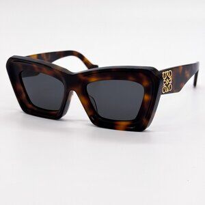 NEW LW40145F 52A, LOEWE CAT EYE HAVANA BROWN SUNGLASSES LOEWE
